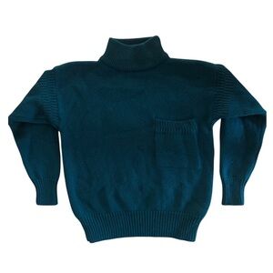 1980’s Vintage Gap & Co 100% Wool Mock Neck Sweater Womens Size Small. Deep Teal